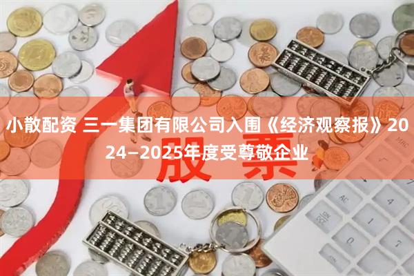 小散配资 三一集团有限公司入围《经济观察报》2024—2025年度受尊敬企业